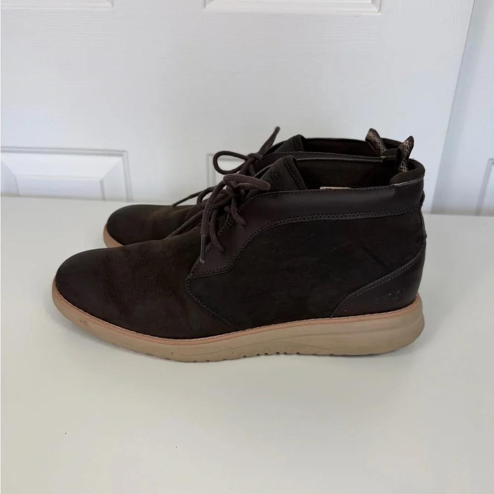 UGG Union Chukka Boots Men's 11.5 Brown Nubuck Comfort Waterproof Plain Toe - Picture 8 of 11